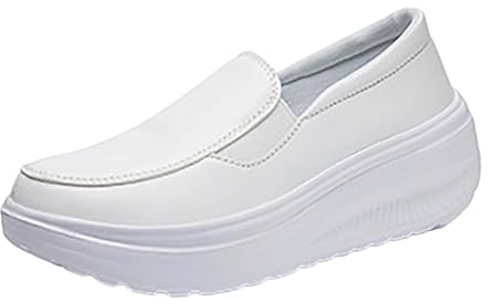 Generisch Scarpe ortopediche da donna con plateau, scarpe in pelle per il tempo libero, scarpe con tacco slip-on, sneaker da donna leggere, scarpe da lavoro comode, scarpe slip-on antiscivolo, scarpe