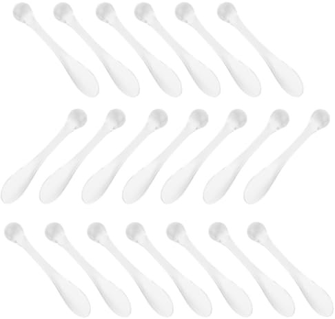 OSOLADY 20 Stück Gesichtscreme Löffel und Augenmassage Stick aus Transparentem Acryl Kompakt für Reisen und Sanfte Augenpflege