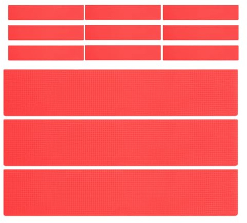 BIUDECO Lot de 12 Set de Marqueurs de Délimitation Sportifs Rouges Plats Kit de Marquage Lignes Terrain Football et Tennis Accessoires D’Entraînement Extérieur pour Basketball et