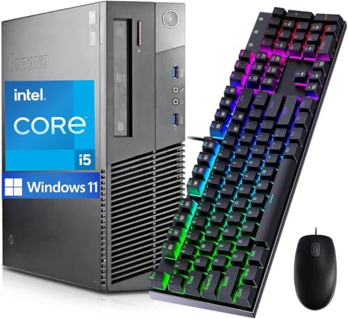 Lenovo ThinkCentre M93P SFF PC Ordinateur de Bureau, Intel Core i5-4570T 3.2GHz, 8GB RAM, 500GB HDD, Clavier QWERTY américain, Souris, USB WiFi, Windows 11 Pro(Reconditionné)