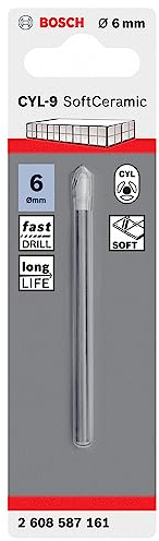 Bosch Professional 1x punte per piastrelle CYL-9 SoftCeramic (per piastrelle di ceramica morbide, Ø 6 x 80 mm, accessori trapani)