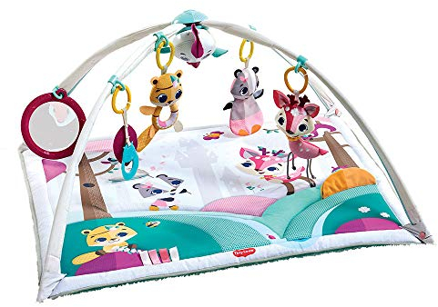 Tiny Love Gymini Deluxe, 2-in-1 Spieldecke Baby Musik, 0+ Monate, Vielseitige Spielmatte Baby, 18 Aktivitäten, Musikspielfigur für Unterwegs, Verstellbare Bögen, Tiny Princess Tales