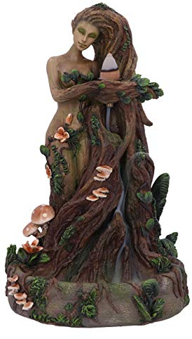 Nemesis Now Female Tree Spirit Backflow Incense Burner Lady Earth-Quemador de Incienso de reflujo Natural de árbol Femenino, Resina, marrón, 23.5cm