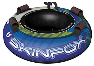 SKINFOX Snowtube Ø 100cm - Blue-Green Mix Aufblasbare Schlitten mit Griff Profi Snow Tube Rodelreifen Schneereifen Rutschreifen