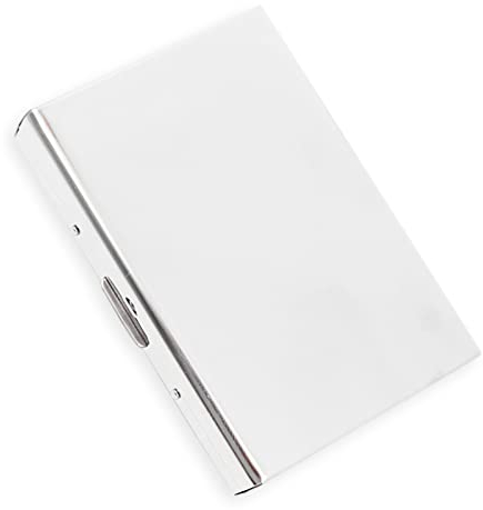 6 Slots RFID Mini Kreditkartenetui, Identitätsdiebstahl Brieftaschen, RFID Slim Wallet Metall, Edelstahl Metall Kreditkartenschutz für Damen Herren, silber, Minimalistisch