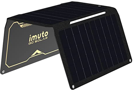 imuto 30W Tragbares Solarpanel, Wasserdichtes Solarpanel Faltbar für Powerstation, Powerbank, Laptop, Mobiltelefon, Solar ladegerät QC3.0 USB-Anschlüsse & DC-Ausgang für Outdoor Camping, Fahrradtouren