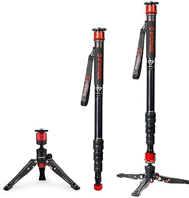 IFOOTAGE Monopod Cobra 3 A180T, 71 Aluminum Camera Monopod with Feet, Telescopic Video Mono pod Compatible with Sony Canon Nikon DSLR Cameras, Payload 17.6lb