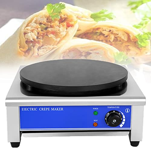 HNCXHX Pannake Machine Elettrica,Baking Machine,con Piastre in Ghisa da 400 Mm,Produttore di Crepe Commerciali Professionali per Produrre Crepes,Pancake,Uova,Omelette,Hamburger,110v