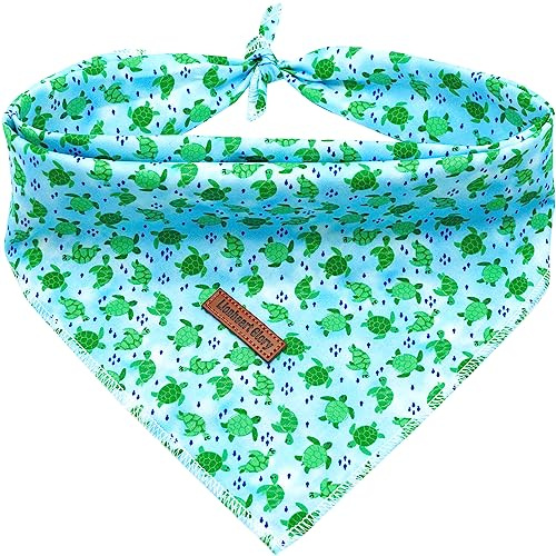Lionheart glory Dog Bandana 1 Pack Washable Soft Blue Dog Scarf, Summer Bandana Square Adjustable Pet Bandanas for Small Medium Large Dogs