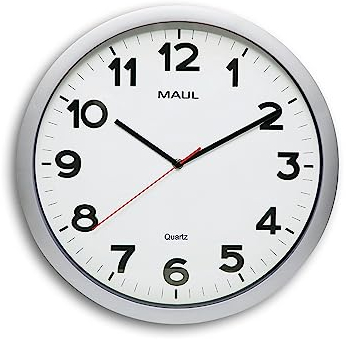 Maul Orologio da parete MAULstep Ø 40 cm | Orologio al quarzo con regolazione automatica dell'ora | Orologio moderno per ufficio e cucina | Grande orologio da parete con buona leggibilità in grandi