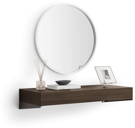 MOBILI FIVER, Consola Suspendida Evolution 90x40, Nogal Americano, NO, Consola recibidor, Made In Italy