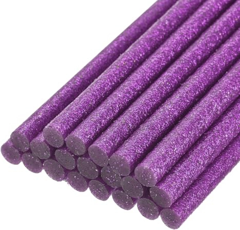 QUARKZMAN 20 Stück Heißklebestifte 11mm x 100mm Heißklebesticks Bunt Heißklebepistole Sticks Heißkleber Klebestifte Klebstoff für DIY Kunsthandwerk AbdichtungGlitzer Lila