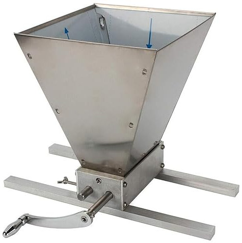GYLSLW Malt Crusher, 2 Roller Grain Crusher Mill, Stainless Steel Crusher Malt Mill Homebrew Manual Grain Mill Low Speed Drill Available Malt Crusher Gap Adjustable Barley Grinder for Beer Brewing