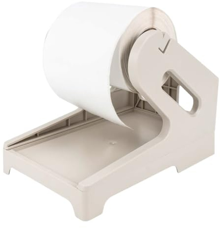 Porta Rotoli Etichette Universale, Supporto Pieghevole per Stampanti Termiche e Adesive, Include Penna di Pulizia, Compatibile con Brother, Dymo, Zebra, Ideale per Ufficio, Magazzino
