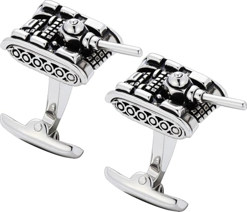 HAWSON Retro Tank Cuff Links Mens, Cufflinks for Men, Army Veteran Military Gift