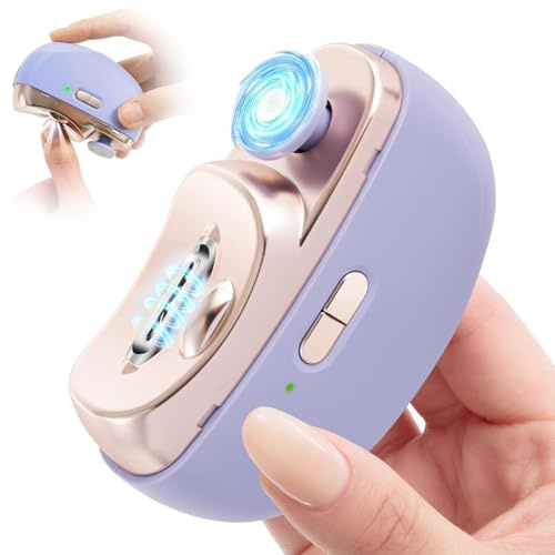 Coupe-ongles électrique - Polisseuse à ongles - 2 en 1 - Coupe et meulage automatique - Coupe-ongles électrique à 2 vitesses avec lumière LED