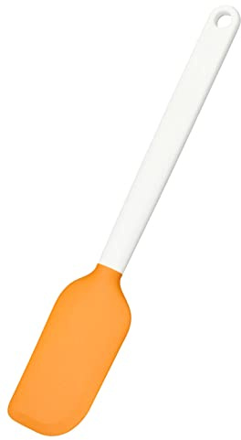 Fiskars Dough Scrapper, Length: 27.5 cm, Synthetic Material/Silicone, Orange/White, Functional Form, 1023615