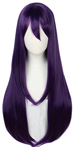 Linfairy peruk lång violett för halloween cosplay 85 cm