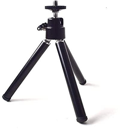 TOUMEIMini Treppiede Portatile con Supporto da Tavolo Ballhead per Mini Videoproiettore Fotocamere Compatte DSLR o Altro 1/4 Interfaccia Viti Dispositivo - Nero Espanso in due sezioni