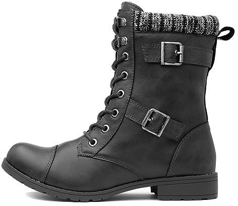 Rocket Dog Womens Billie Combat Boots, Black, 6 UK
