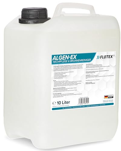 Flotex® Teichklar 10L I Hocheffektive Teichpflege & Brunnenreiniger I Algenvernichter für Teich und Brunnen I Teichklärer sorgt für klares Teichwasser und schont Fische und Pflanzen