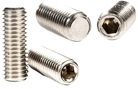 M5 (5mm x 20mm) Grub Screws Flat Point Stainless Steel Set Screw Metric Thread Allen Socket Key (Pack of 20) G04BCD