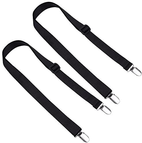wisdompro Pinces à gants, lot de 2 pinces à moufles réglables avec longue sangle élastique pour enfants, tout-petits - Noir