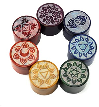 Budawi® Pillendose Chakra graviert Schmuckdöschen Pillendöschen aus Speckstein