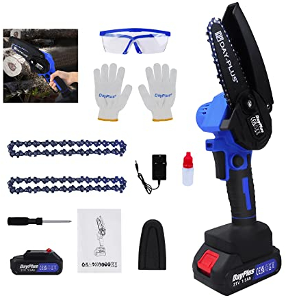 Cordless Electric Chainsaw Battery Saw Cutter for Cutting Tree Wood Branches DIY