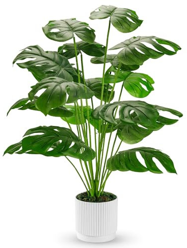 Der Rose Piante finte di Monstera artificiali in vaso, alte da 71,1 cm, per interni, per esterni, pavimento, portico, albero, decorazione