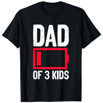 Dad Of 3 Kids Niedriger Drum Papa Stolz T-Shirt