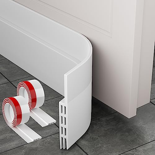 MARICATO Zugluftstopper für Türen, Türdichtung unten selbstklebend – 2 Stück à 100 cm (Gesamtlänge 200 cm) zuschneidbarer Premium-Schutz gegen Kälte, Lärm, Staub & Insekten - Weiß