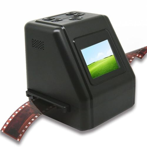 Scanner de Diapositives de Film, Scanner de Films et de Diapositives avec écran TFT IPS HD de 2,0 Pouces, Convertir 135/126/110/Super8 Film/Diapositives en Négatifs/Couleur Noir