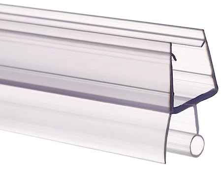 Duschwand-Dichtungsstreifen, Badtür, Fenster, Glasspalt, Dichtungsstreifen aus 50 cm PVC, 4 bis 12 mm Dichtungsstreifen, Befestigung, tägliche Werkzeuge Nr. 40-A, für 7–8 mm Glas, 2 m (4 Stück