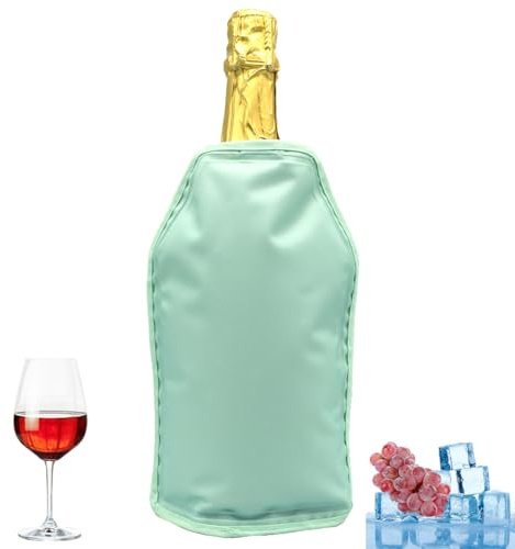 Weinflaschenkühler, Weinkühler-Hülle für Flaschenkühler, Eispack-Hülle, Gefriertasche, Wodka, Tequila-Kühler, Träger (Blaugrün)