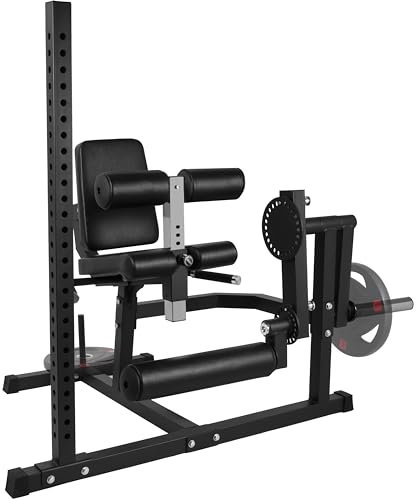 Fitvids Beinstrecker- & Curl-Maschine, verstellbare Platte belasteter Unterkörper spezielle Beinmaschine mit Squat Rack, Home Gym Gewichtsmaschine