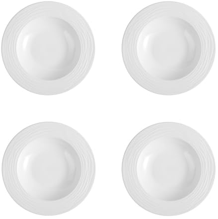 Holst Porzellan MD 023 - Juego de 4 platos hondos (porcelana, 23,5 cm), color blanco