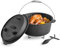 Velaze Dutch Oven Set, 2in1 Eingebrannter Gusseisen Topf 9.5L, Feuertopf Gusseisen mit Untersetzer und Deckelheber, Schmortopf Doppelfunktion Deckel & Bratpfanne, Gusstopf für Camping und Garten