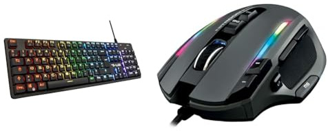 The G-Lab Keyz Platinium Clavier Mécanique Gamer AZERTY FR Red Switch Low Profile & Kult Nitrogen Core Souris Gamer Filaire Haute Performance - Capteur Optique Avago
