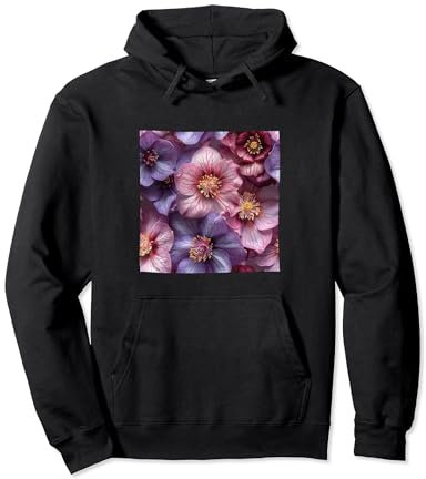Motif floral hellébore Sweat à Capuche