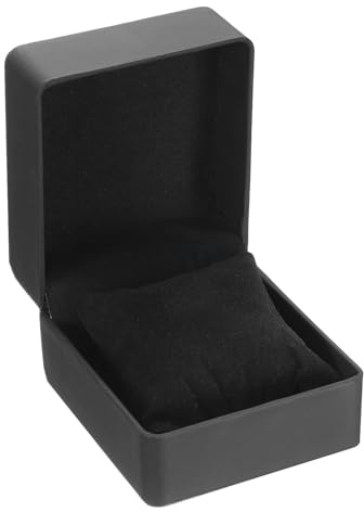 QUARKZMAN Custodia Orologio Singolo Scatola Porta Orologio Viaggio Nero | in Pelle PU, Portatile, per Maggior Parte Orologi, con Cuscino Rimovibile, Finitura Opaca
