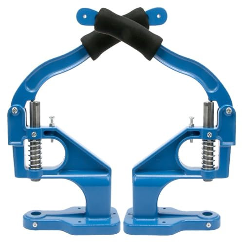 Máquina de prensado a mano, 2 unidades, herramienta de perforación de ojales de aluminio fundido resistente, máquina de botones con funda de mango para botones a presión, remaches y ojales