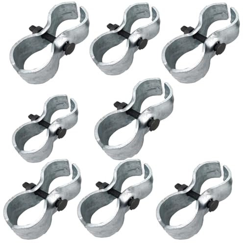 Chain Link Fence Panel Clamps - Dog Kennel Clamps: for 1-5/8 Chain Link Fence Pipe Panel Frames. for Dog kennels/Dog Runs, or Temporary Chain Link Fence. Saddle Clamps (8pcs)