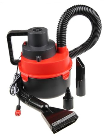 iplusmile 12v Aspirateur à Main Portable avec Lumière LED Duster Collecteur Sec Et Humide pour Voiture Aspiration Et Design Compact Rouge
