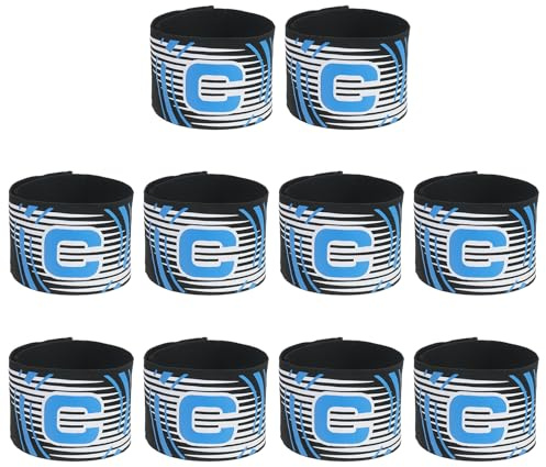 PATIKIL Soccer Captain Armband, 10 Pcs Captain Arm Bands for Soccer Elastic Captain C Arm Band Sports Captain Armbands for Youth Adult Football Team Training Black