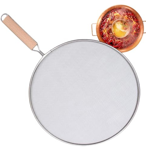 Frying Pan Splatter Guard Stainless Steel Mesh Splatter Guard Kitchen Frying Pan Oil Splash Proof Protection Cover Grease Splatter Screen for Frying Pan 13, 11.5, 10, 8 Available