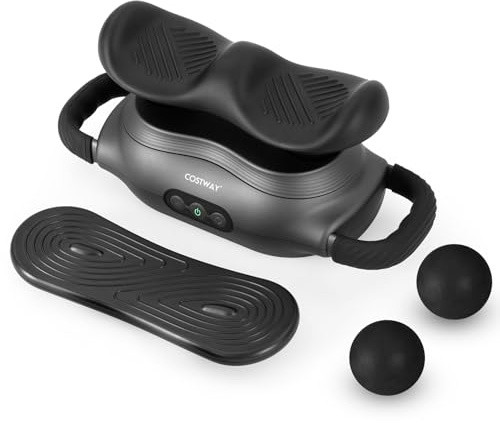 GYMAX Muskel Percussion Massagegerät, Vibrationsmassagegerät mit 3 Köpfen & 3 Massagemodi, tragbares & elektrisches Handmassagegerät, Massagepistole für Rücken Arme Schultern Beine Entspannung
