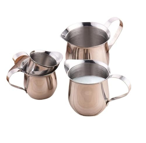 Bricco Per Latte In Acciaio Inox Brocca for tazza di latte di 4 dimensioni, misura in acciaio inossidabile, brocca for tè, cappuccino, latte, tazza di schiuma, cucina Per Cappuccino Barista Espresso M