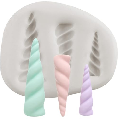 Sijiangmold Corne de licorne, moule en silicone pour fondant, style baroque, fioritures, cadre pour cupcake, décoration de gâteaux, bonbons, chocolat, caoutchouc, pâte polymère