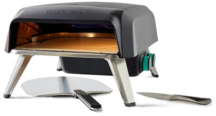 Jamie Oliver by Tefal Gas Rotating Stone Pizza Oven, Homemade Pizza Maker with Jamie Oliver Chefs Knife, 20cm